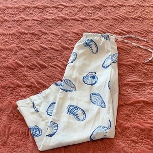 Beachy pants with shells and oysters